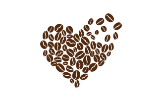 Coffee bean cafe icon vector illustration template v.22