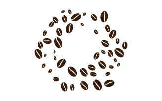 Coffee bean cafe icon vector illustration template v.25