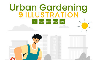 9 Urban Gardening Illustration