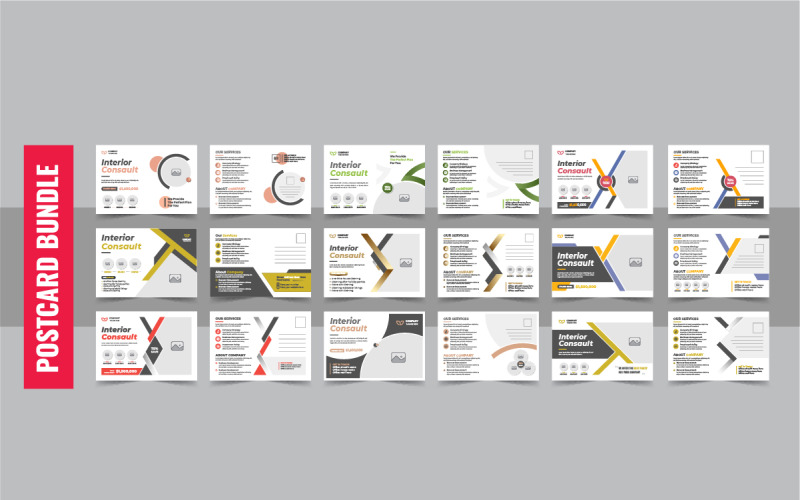 Modern interior design expert postcard or Interior business eddm postcard bundle Corporate Identity