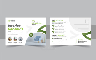 Modern interior design expert postcard or Interior business eddm postcard layout