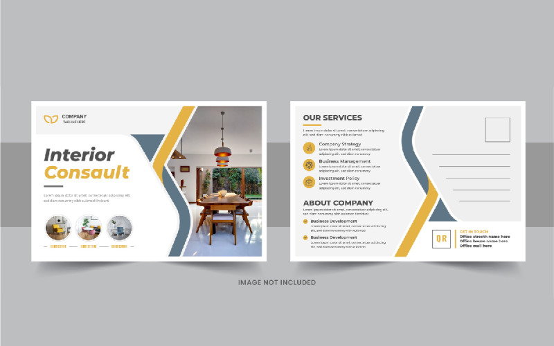 Modern interior design expert postcard or Interior business eddm postcard template Corporate Identity