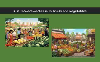 A farmers market with fruits and vegetables