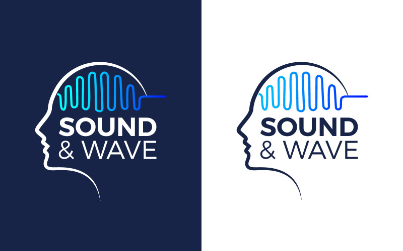 Human brain wave logo human sound wave logo design brain wave technology logo design Logo Template