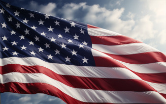 Usa flag in sky background