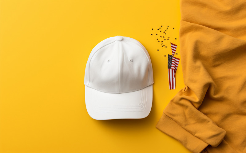 White cap, american white cap, blank american cap mockup Background