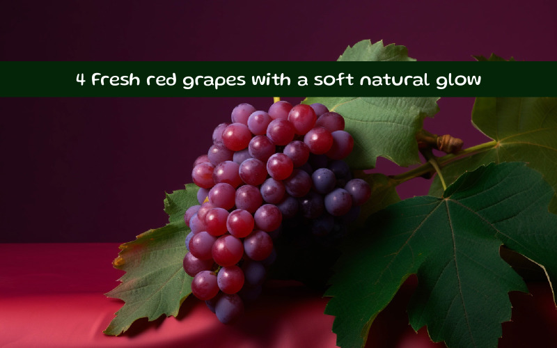 Fresh red grapes with a soft natural glow Illustration