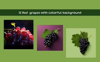 Red grapes with colorful background