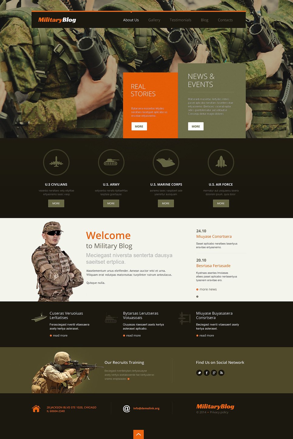 Army Responsive WordPress Theme New Screenshots BIG