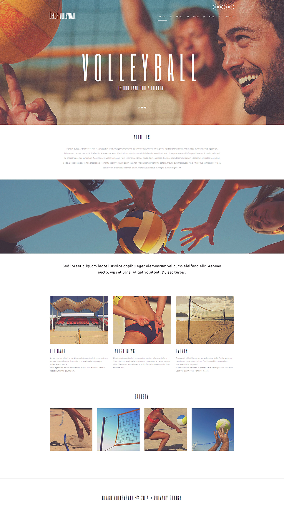 Beach Volleyball Club WordPress Theme New Screenshots BIG