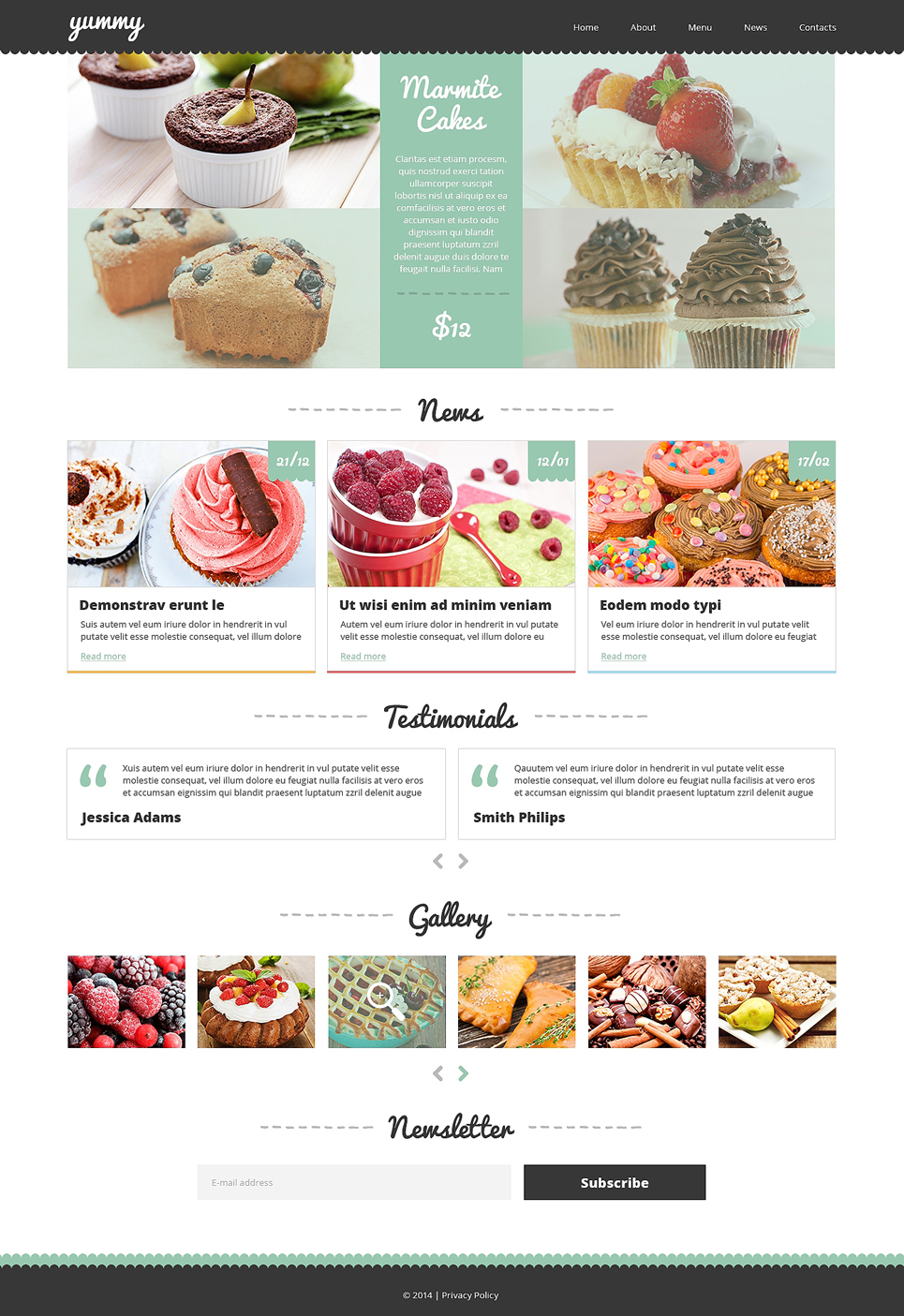 Cafe and Restaurant Joomla Template New Screenshots BIG