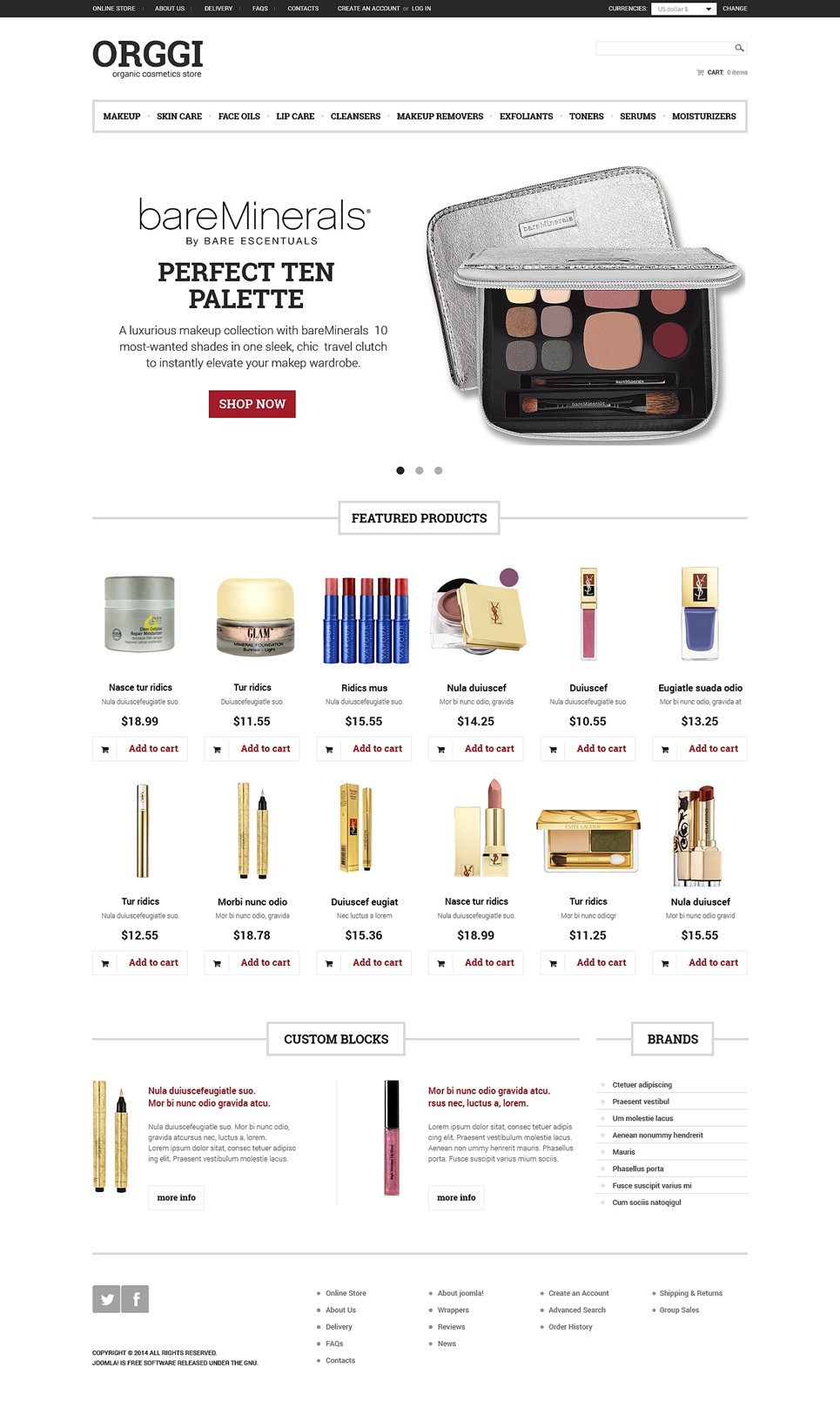 Cosmetics Store VirtueMart Template New Screenshots BIG