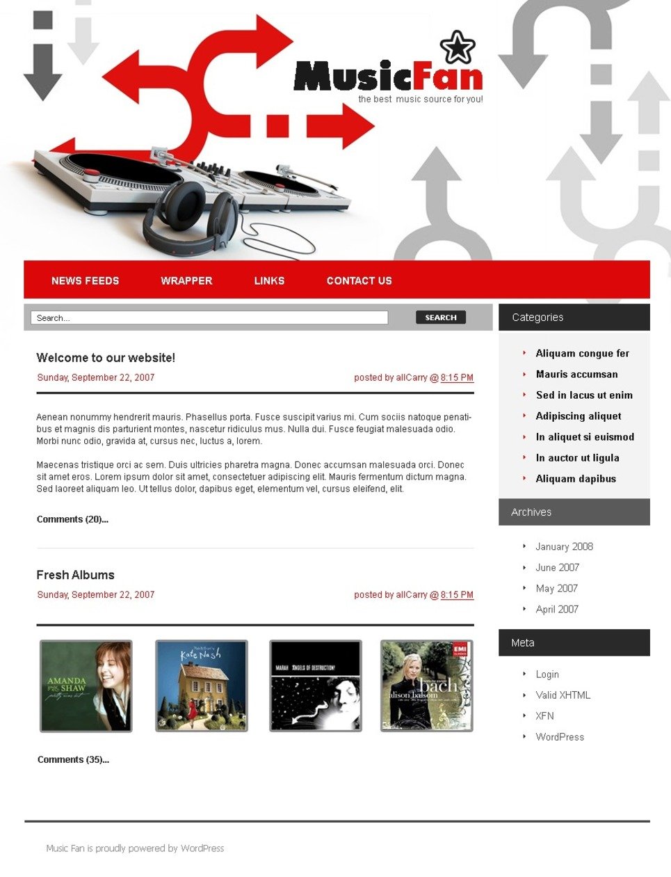 Music Portal PSD Template New Screenshots BIG