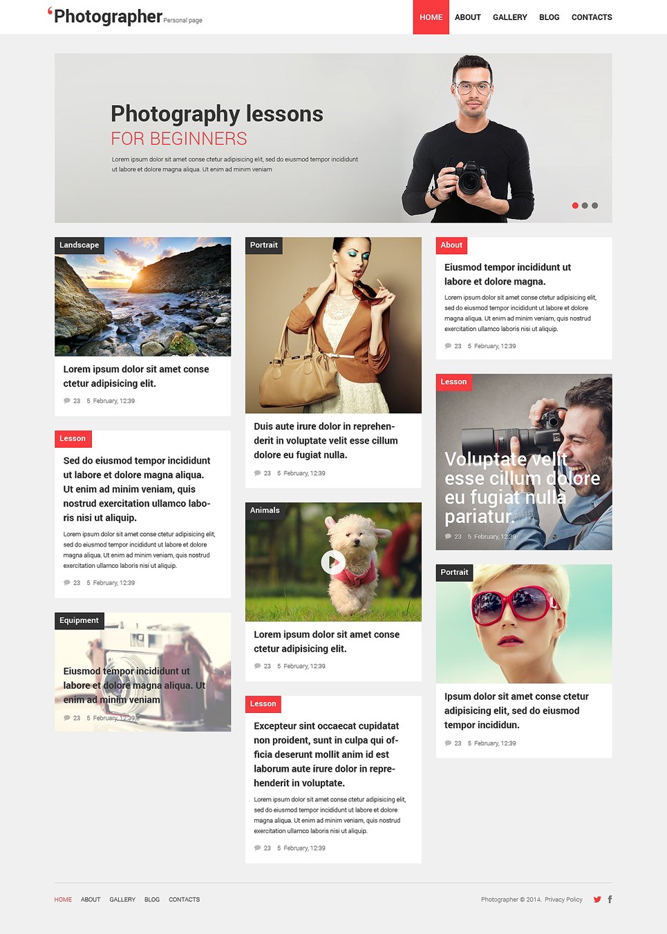 Photographer Portfolio Responsive WordPress Theme New Screenshots BIG