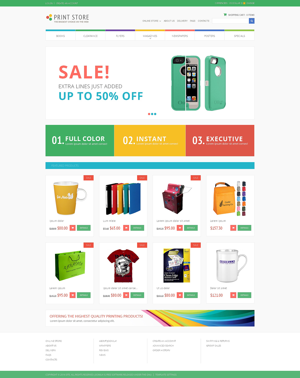 Print Store VirtueMart Template New Screenshots BIG