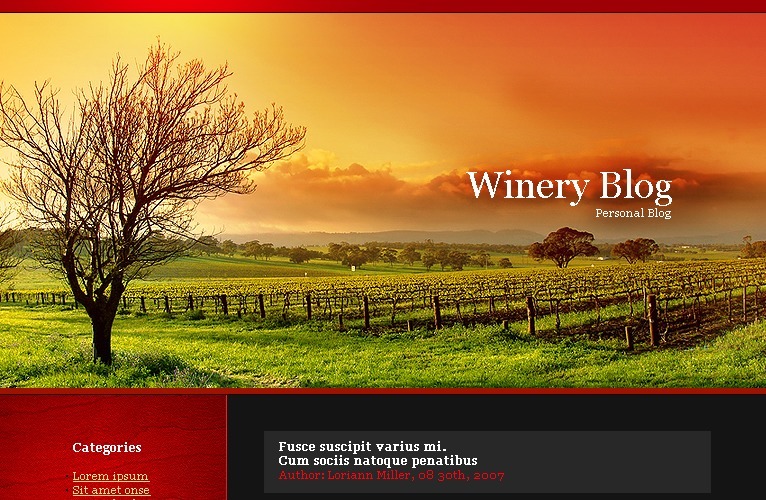 Winery PSD Template