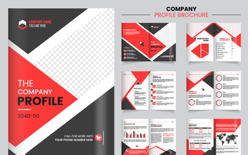 Company profile brochure template design idea Illustration