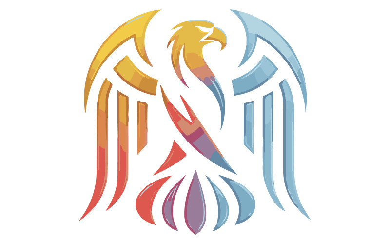 Eagle silhouette with a gradient from golden Illustration