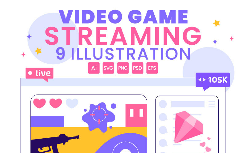 9 Video Game Streaming Illustration