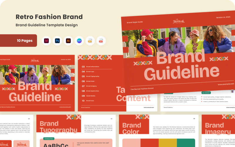 Retro Vintage Fashion Brand Guideline - Iconic and Stylish Magazine Template