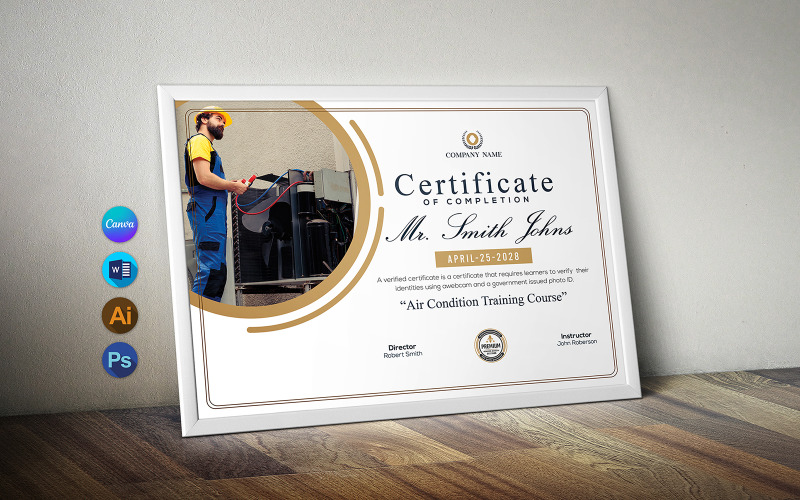 Canva Air Condition Course Certificates Certificate Template