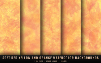 Soft Red Yellow and Orange Watercolor Backgrounds
