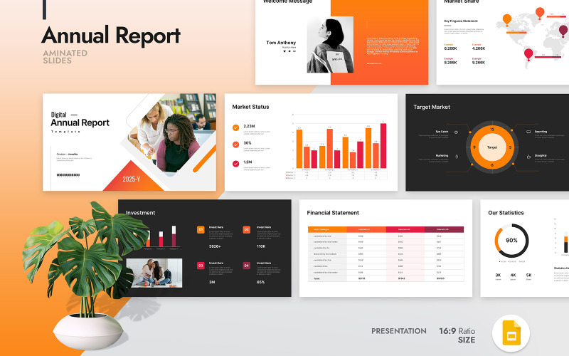 Annual Report Google Slide Layout