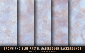Brown and Blue Pastel Watercolor Backgrounds