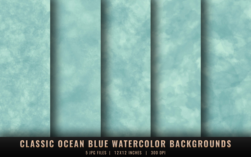 Classic Ocean Blue Watercolor Backgrounds
