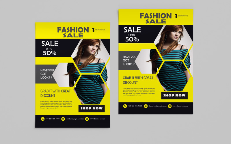 Fashion Sale Flyer Template Design Corporate Identity
