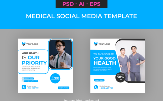 Medical and health care social media templates