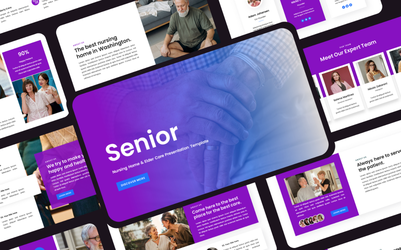 Senior - Nursing And Elder Care Presentation PowerPoint Template