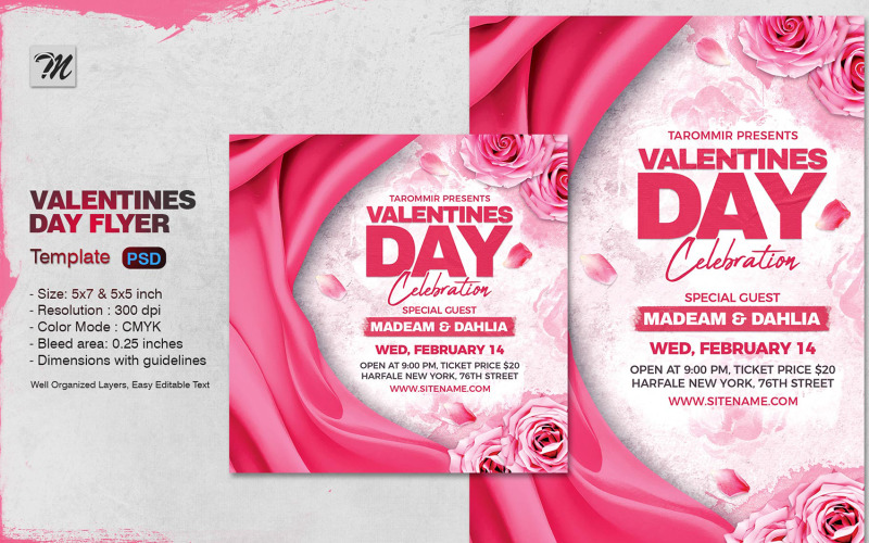 Valentines Day Flyer Template PSD Corporate Identity