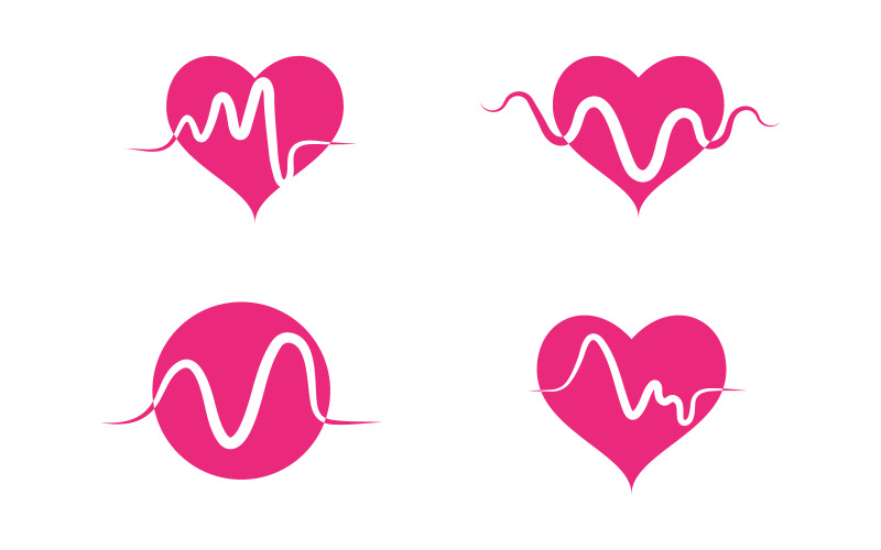 Heartbeat line Pulse Vector illustration design v.5 Logo Template