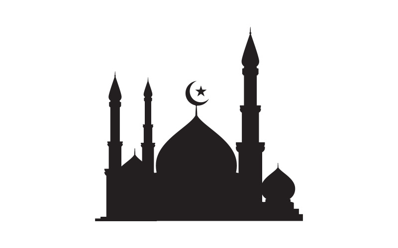 Islamic Building Mosque Logo Illustration design template v.21 Logo Template