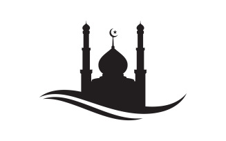 Islamic Building Mosque Logo Illustration design template v.9