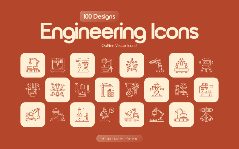 Modern Engineering Icon Set