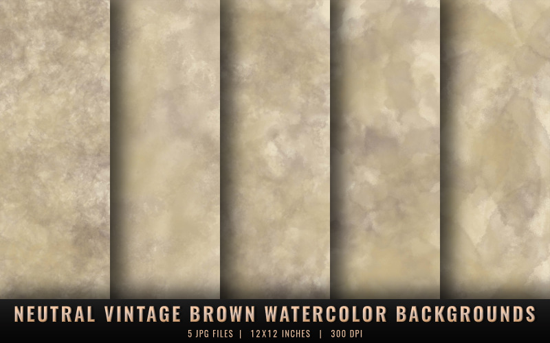 Neutral Vintage Brown Watercolor Backgrounds