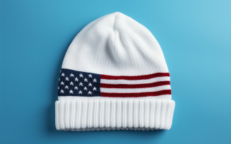 White beanie, Usa beanie design, blank beanie mockup