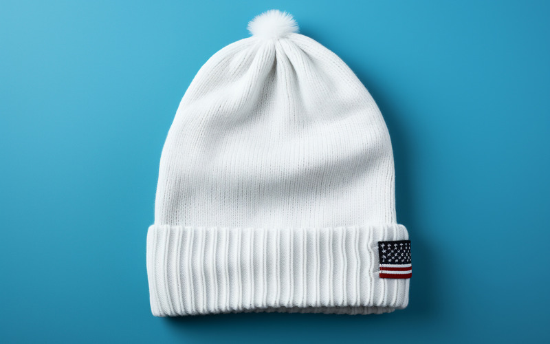 White usa flag beanie, Usa beanie design, blank american beanie mockup Background