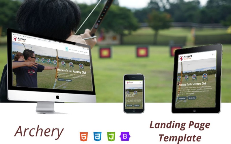 Arrows: Archery Club Landing Page Template