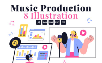 8 Music Production Illustration