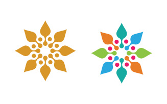 Beauty flower illustration vector icon logo design template v.2