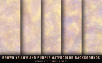 Brown Yellow and Purple Watercolor Backgrounds