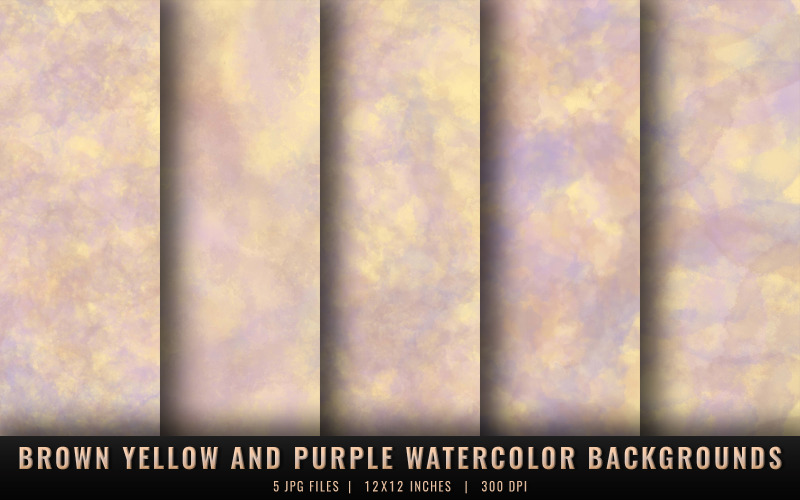Brown Yellow and Purple Watercolor Backgrounds