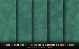 Dark Rainforest Green Watercolor Backgrounds