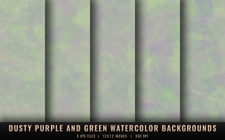 Dusty Purple and Green Watercolor Backgrounds
