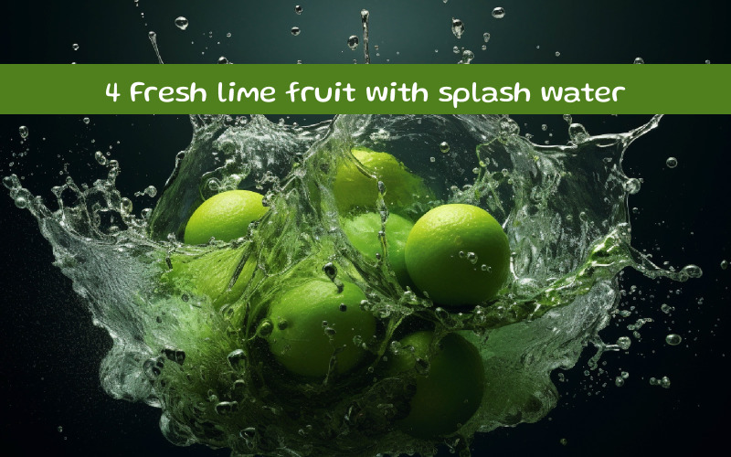 Fresh lime fruit with splash water Illustration