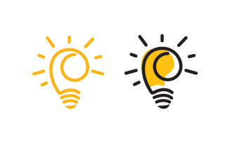 Light bulb Creativity symbol logo design illustration v.6