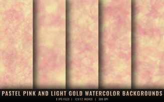Pastel Pink and Light Gold Watercolor Backgrounds